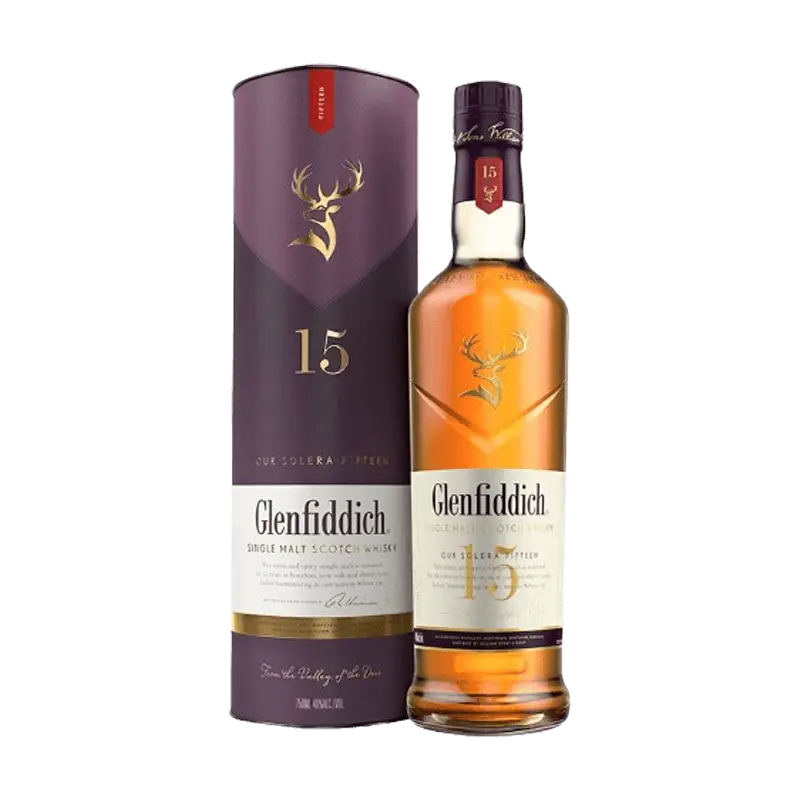 Glenfiddich 15 Year Old Single Malt Scotch Whisky - A rich and mature whisky aged for 15 years.