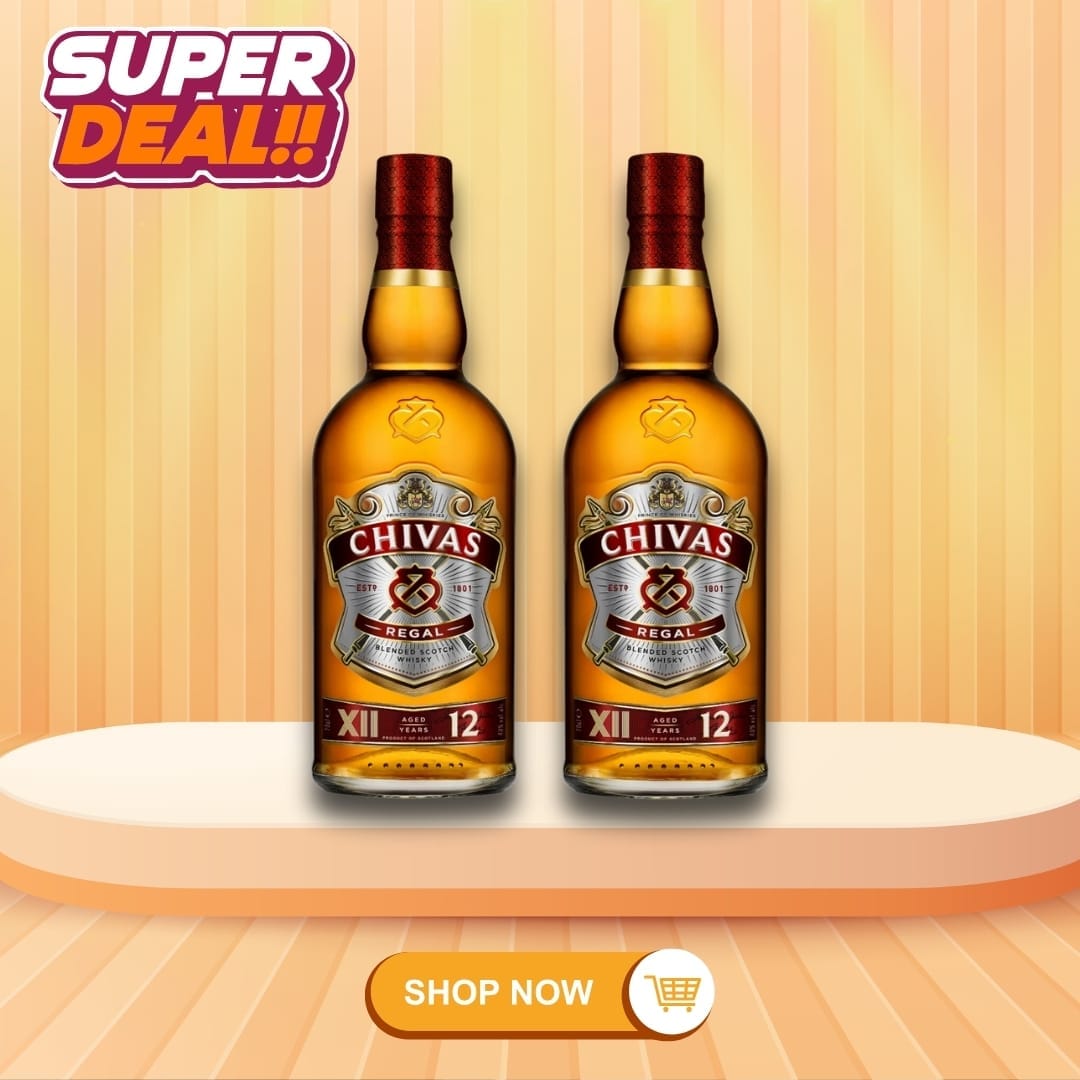 CHIVAS REGAL 12 Year Old Blended Scotch Whisky – 2 Bottle Bundle